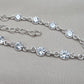 925 Sterling Silver Zircon Bracelet Minimal Sparkle Round Link Jewelry