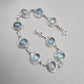 925 Sterling Silver Aqua Milky Gemstone Bracelet Natural Blue Cabochon Handmade Jewelry
