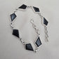 Black Onyx Fancy Shape Link Bracelet 925 Sterling Silver Faceted Onyx Handmade Unisex Jewelry