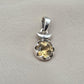 925 Sterling Silver Citrine Pendant: Round Faceted Gemstone, Wholesale Jewelry
