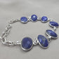 925 Sterling Silver Lapis Lazuli Bracelet Natural Blue Gemstone Bracelet Handmade Jewelry