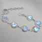Rainbow Moonstone 925 Sterling Silver Bracelet Natural Handmade