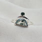 Moss Agate Ring 925 Silver Dual Stone Statement Ring Nature Gemstone