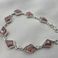 925 Sterling Silver Natural Sunstone Bracelet Handmade Gemstone Link Jewelry