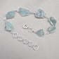 Raw Aquamarine Bracelet in 925 Sterling Silver Natural Blue Gemstone Jewelry