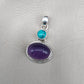 Amethyst Turquoise Pendant: Handmade 925 Sterling Silver Boho Necklace