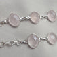925 Sterling Silver Rose Quartz Natural Gemstone Link Bracelet Handmade Jewelry Gift for Her