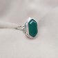 Green Onyx Hexagon Ring: 925 Sterling Silver, Handmade Jewelry