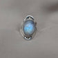 Rainbow Moonstone Ring: Sterling Silver Statement Jewelry, Artisan Boho Design