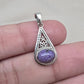 Handmade Charoite 925 Sterling Silver Pendant: Purple Gemstone Boho Necklace