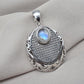 Rainbow Moonstone Pendant 925 Sterling Silver Moon Design Necklace June Birthstone Crystal Jewelry Gift