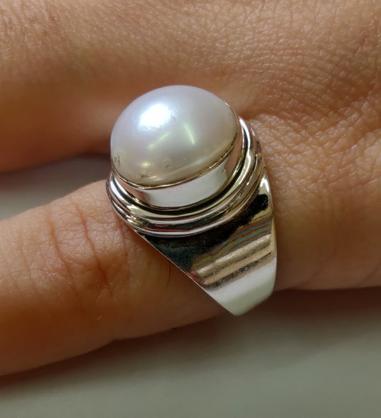 925 SOLID STERLING SILVER NATURAL Mother of Pearl GEMSTONES HANDMADE RING, ALL SIZES AVAILABLE