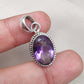925 Sterling Silver Oval Amethyst Pendant: Healing Crystal Jewelry