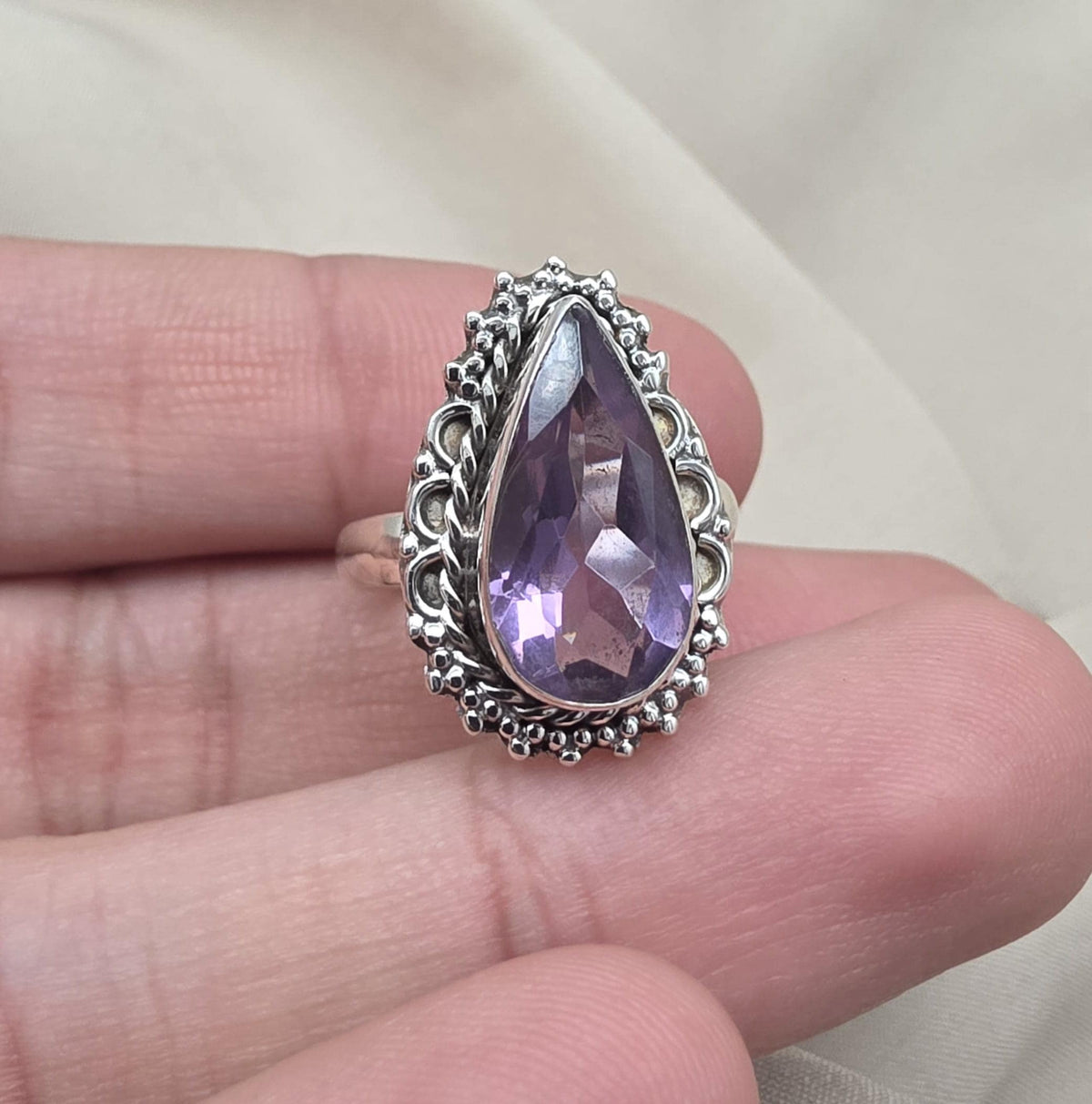 Amethyst Ring 925 Sterling Silver Natural Purple Gemstone Ring Handmade Jewelry February Birthstone