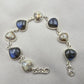 925 Sterling Silver Labradorite & Copper Calcite Bracelet Natural Gemstone Link Bracelet Handmade Boho Jewelry