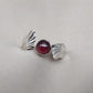 Red Garnet 925 Sterling Silver Ring – Adjustable Leaf Design, Natural Gemstone January Birthstone Jewelry