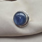 Handmade Teardrop Kyanite Sterling Silver Ring: Boho Filigree