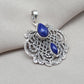 Lapis Lazuli Pendant: Handmade 925 Sterling Silver Filigree, Boho Vintage Necklace