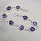 Amethyst 925 Sterling Silver Bracelet Natural Purple Gemstone Handmade