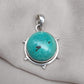 Tibetan Turquoise Pendant Necklace: 925 Silver Boho Healing Jewelry