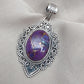 Purple Copper Turquoise Pendant: Sterling Silver Boho Healing Necklace