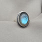 Labradorite Ring 925 Sterling Silver Natural Blue Flash Gemstone Ring Boho Statement Jewelry
