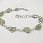 925 Sterling Silver Raw Peridot Bracelet Natural Green Gemstone Link Bracelet Handmade Boho Jewelry