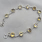 925 Sterling Silver Citrine Bracelet Natural Yellow Gemstone Link Jewelry