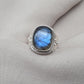 Blue Flash Labradorite 925 Sterling Silver Ring: Handmade Boho Gemstone Jewelry
