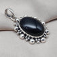 Handmade Black Onyx Sterling Silver Pendant: Protection Amulet