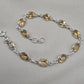 925 Sterling Silver Citrine Bracelet Yellow Gemstone Jewelry November Birthstone Gift for Her