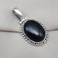 Handmade Black Onyx 925 Sterling Silver Pendant: Protection Amulet