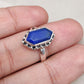 Natural Lapis Lazuli 925 Sterling Silver Ring: Handmade Hexagon Gemstone, Boho Jewelry