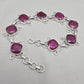 Ruby Bracelet 925 Sterling Silver Red Gemstone Jewelry