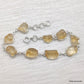 925 SOLID STERLING SILVER NATURAL CITRINE ROUGH STONE HANDMADE BRACELET,8 INCHES