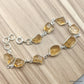 925 SOLID STERLING SILVER NATURAL CITRINE ROUGH STONE HANDMADE BRACELET,8 INCHES