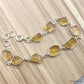 925 SOLID STERLING SILVER NATURAL CITRINE ROUGH STONE HANDMADE BRACELET,8 INCHES