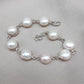 Mother of Pearl 925 Sterling Silver Bracelet: Bezel Set Gemstone Jewelry