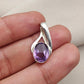 Amethyst Silver Pendant: Faceted 925 Sterling Gemstone, February Birthstone