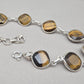 925 Sterling Silver Tiger Eye Bracelet Faceted Cushion Cut Gemstone Bracelet Gift for Her