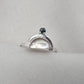 Mother of Pearl Doublet  Ring 925 Sterling Silver Dual Stone Moss Agate Statement Ring