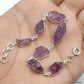 925 SOLID STERLING SILVER NATURAL AMETHYST ROUGH STONE HANDMADE BRACELET,8 INCHES