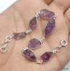 925 SOLID STERLING SILVER NATURAL AMETHYST ROUGH STONE HANDMADE BRACELET,8 INCHES