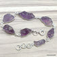 925 SOLID STERLING SILVER NATURAL AMETHYST ROUGH STONE HANDMADE BRACELET,8 INCHES