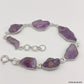 925 SOLID STERLING SILVER NATURAL AMETHYST ROUGH STONE HANDMADE BRACELET,8 INCHES