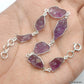 925 SOLID STERLING SILVER NATURAL AMETHYST ROUGH STONE HANDMADE BRACELET,8 INCHES