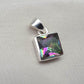 Mystic Topaz Pendant: 925 Sterling Silver Jewelry Handmade Square Gemstone Necklace Gift for Her