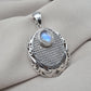 Rainbow Moonstone Pendant 925 Sterling Silver Moon Design Necklace June Birthstone Crystal Jewelry Gift