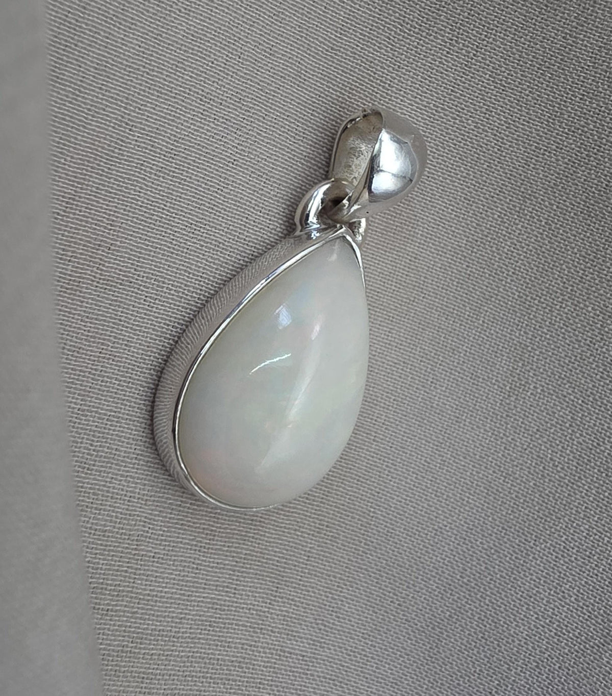 Ethiopian Opal Pear Pendant 925 Sterling Silver Handmade Cabochon Gemstone Jewelry