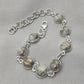 925 Sterling Silver Copper Calcite Bracelet Natural Round Gemstone Link Bracelet Gift for Her